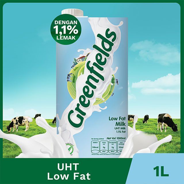 

Susu Greenfields UHT Low Fat / Rendah Lemak 950 ML