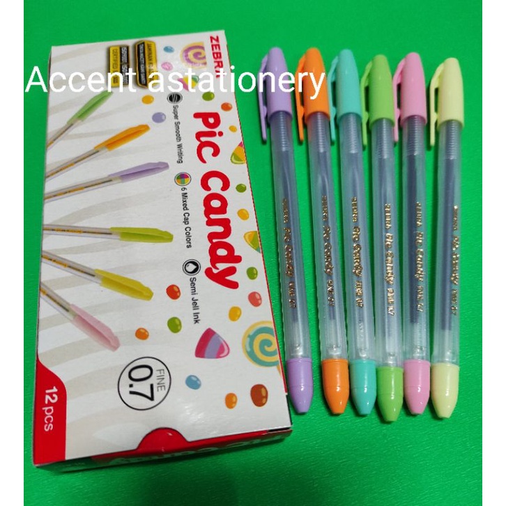 

IK! Promo..!!! Ballpoint Pulpen Zebra Pic Candy 0.7 Isi 12 Pcs