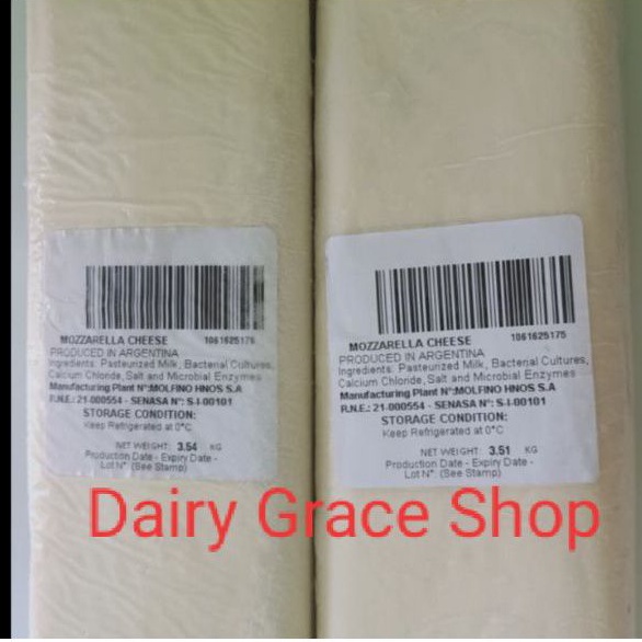 

Mozzarella Beston 2.5 Kg Dairy Partners 2.5KG Saputo 3.5 KG Eurial Mozzarella 2.5 KG