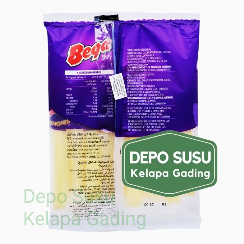 

Bega Cheese Stringers 80gr 100% Natural Mozzarella Keju Stringer String Preservative FREE Source of