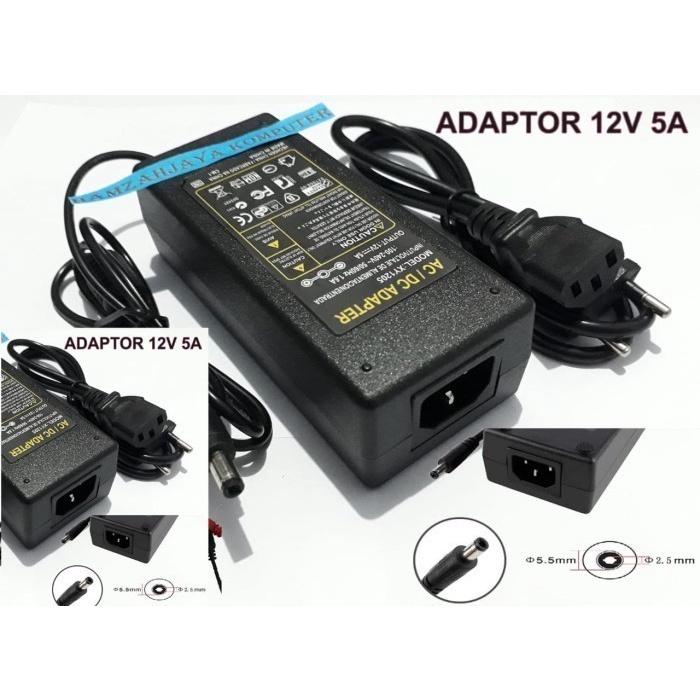 (Good) Adaptor 12v 5a 12volt 5amper untuk pompa dc ampli charger cctv lampu