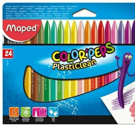 

MAPED COLOR'PEPS PLASTICLEAN 24 - MAPED CRAYON 24 WARNA