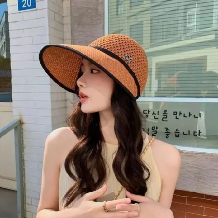 Topi pantai wanita topi import