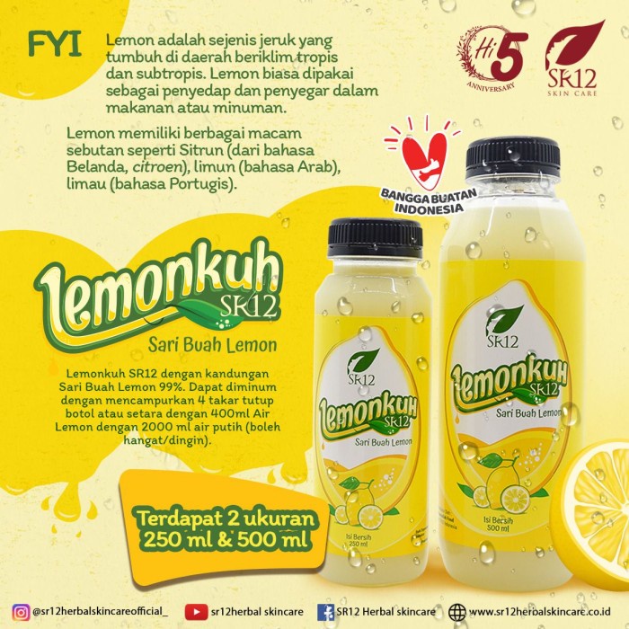 

HJK Lemonkuh SR12 500 ml - Sari Lemon SR12 untuk Diet dan Kesehatan