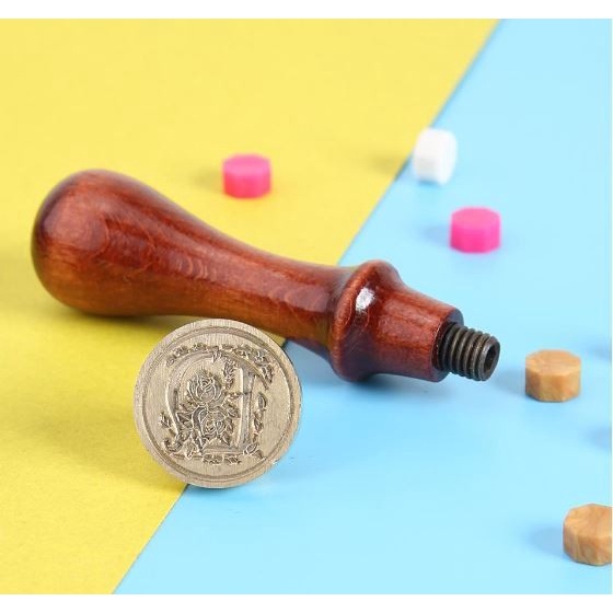 

WOODEN HANDLE ROSE FLOWER PATTERN ALPHABET WAX SEAL STAMP A - T
