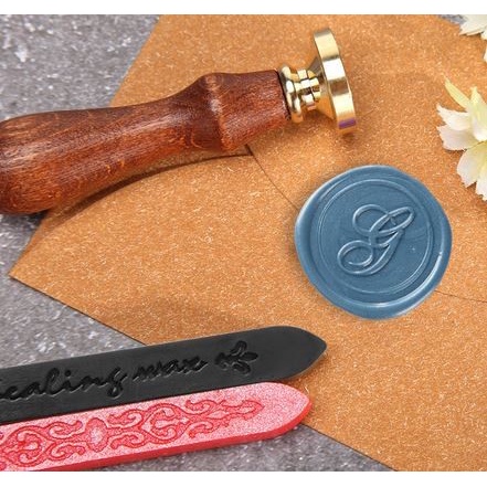 

WAX SEAL STAMP WOOD HANDLE DIA. 3CM - STEMPEL SEALING LILIN INISIAL