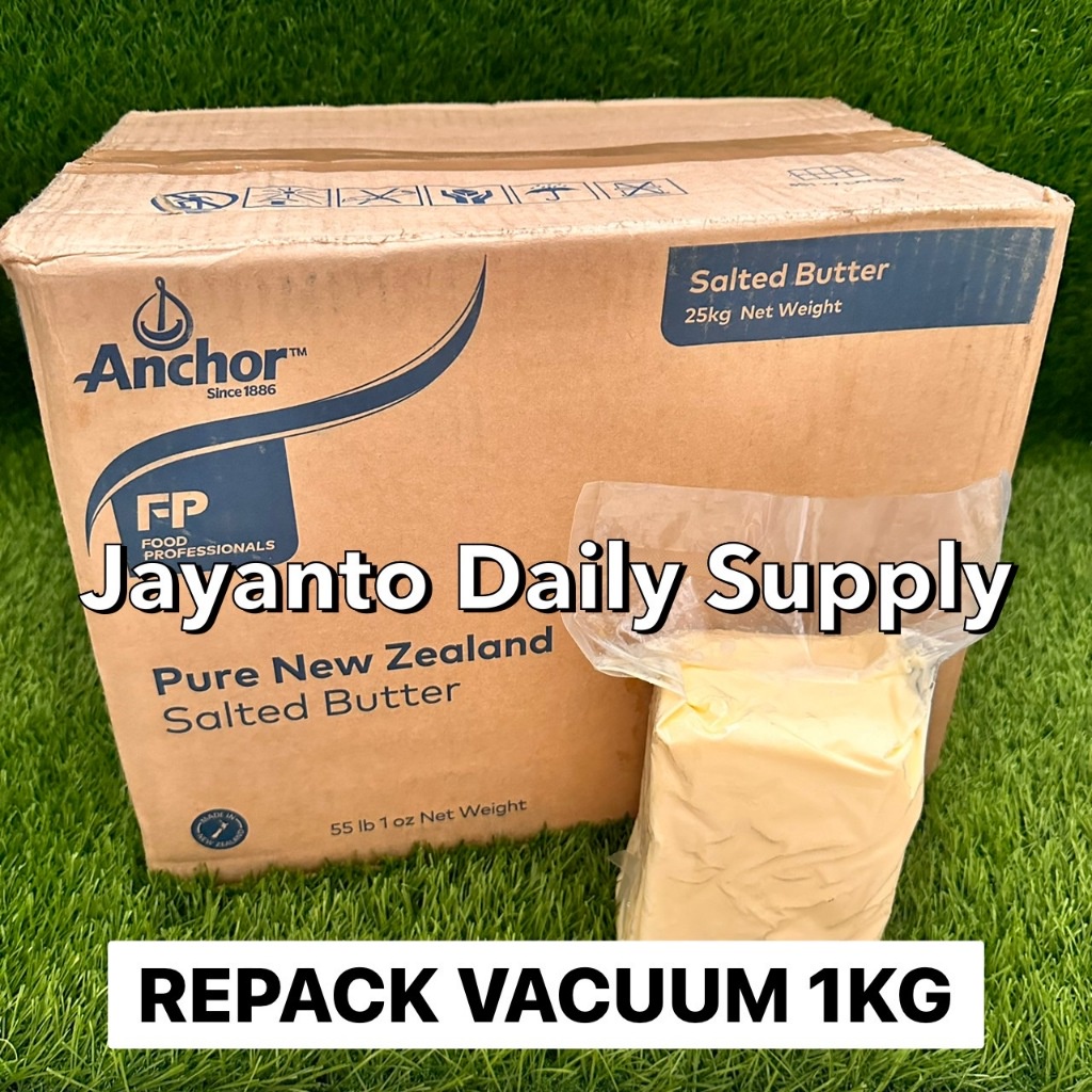 

ANCHOR SALTED BUTTER 1KG REPACK / PURE BUTTER IMPORT NEW ZEALAND - 100% HALAL