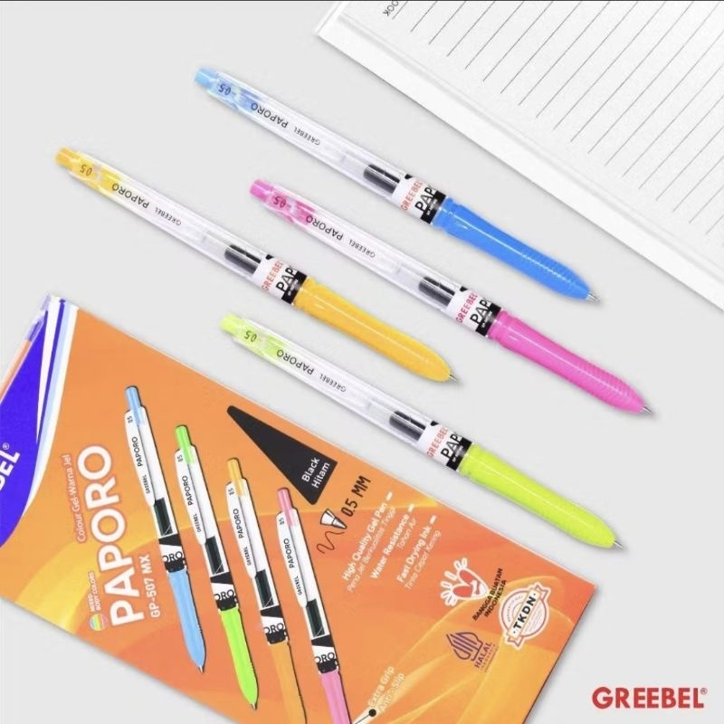 

Gel Pen Paporo GP-507 MX 0.5 / Greebel Pulpen Gel (12 pcs)