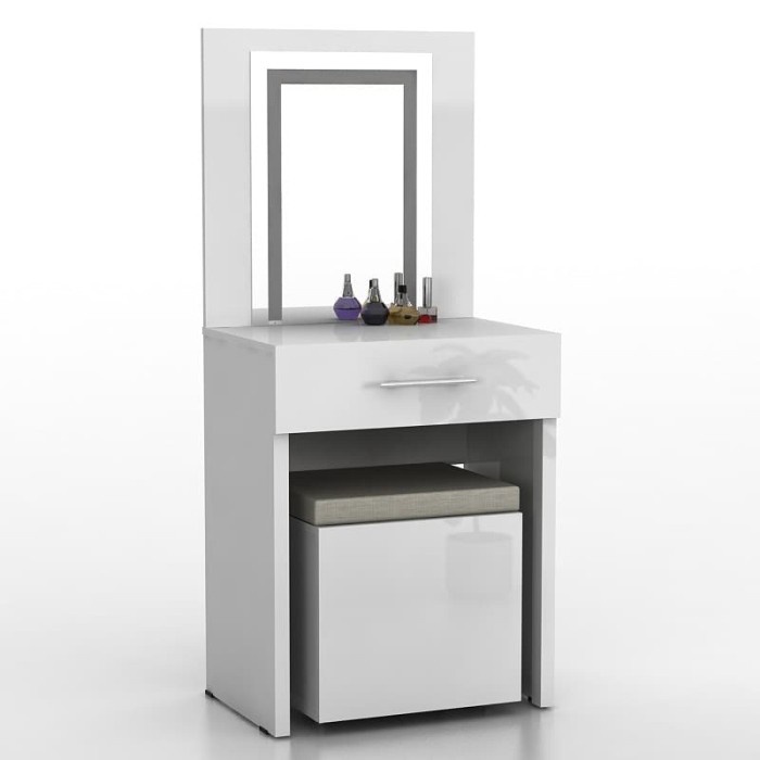 meja rias pro design minimalis putih glosy