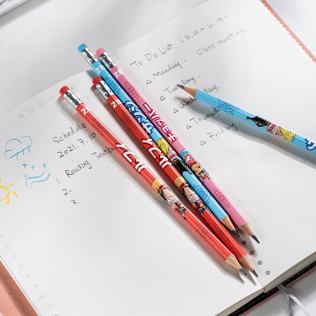 

Deli EC021-2B One Piece Graphit Pencil / Pensil Kayu Grafit 2B Lucu Kartun One Piece Free Penghapus