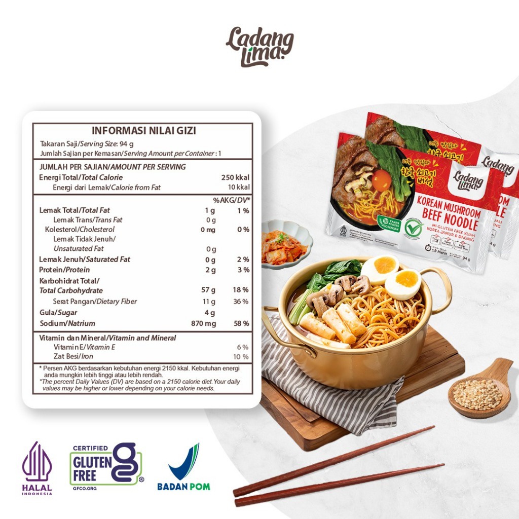 

Aneka Mie Gluten Free Veggie Noodle Ladang Lima