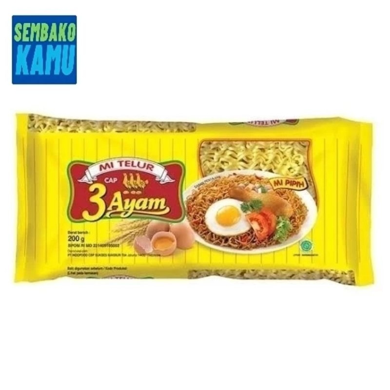 

Mie Telur Cap 3 Ayam - 1 Dus isi 20 Pcs