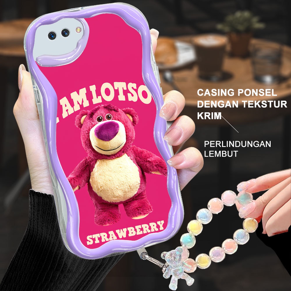 Duang OPPO A1K A3S A12E A5 K10 A96 F9 PRO  Terbaru Casing HP Beruang Strawberry Lotso Soft case Cove