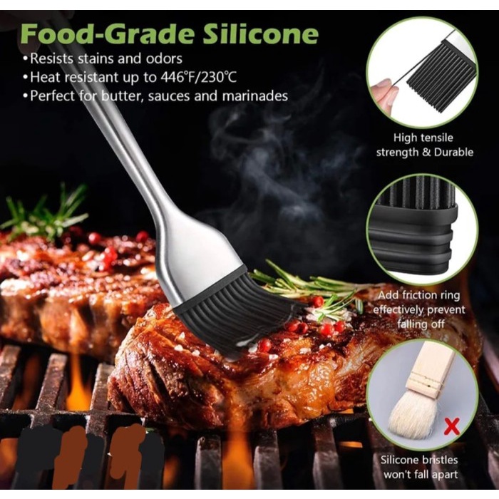 

..... Stainless Steel Silicon Brush/ Kuas Roti Kue Masak Bbq Silikon Premium