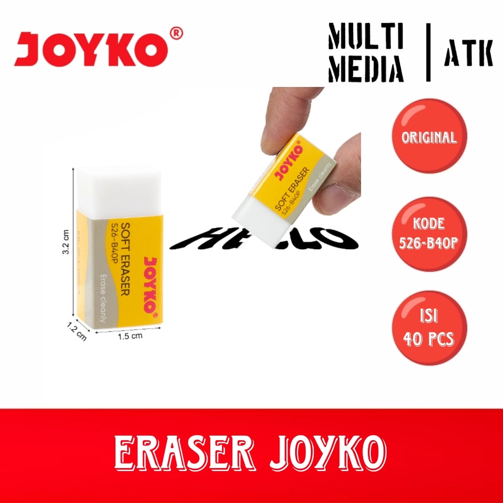 

STIP / ERASER / PENGHAPUS JOYKO B40P (ISI 40 PCS)