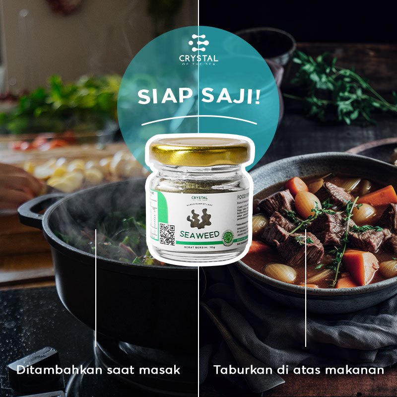 

CRYSTAL OF THE SEA Seaweed Bubuk Rumput Laut Halal BPOM 10GR Serbuk Tabur Food Powder Kaldu MPASI