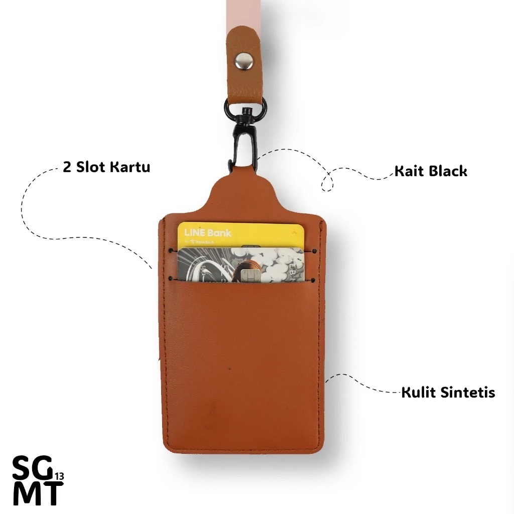 

ID Card Holder Kulit Custom Satuan - Lanyard Custom Nama Kulit Batik V2 - Holder Grafir Murah