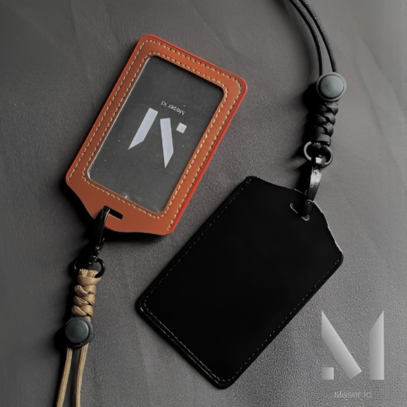 

Lanyard ID Card Holder PU Leather Tali Paracord 550lbs 4mm Gantungan Name Tag Pria Wanita