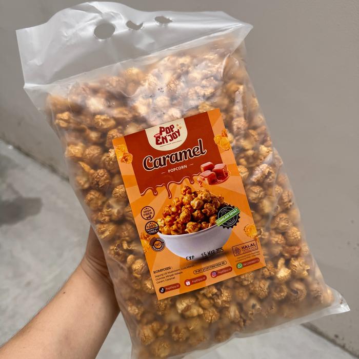 

[Baru] Popcorn Caramel 500Gr - Popenjoy / Makanan Manis Crispy Camilan Popkron Snack Jagung Cemilan