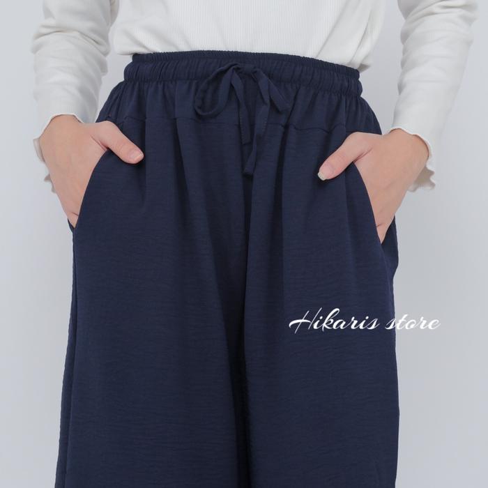 KeCe Kulot Crinkle Airflow Bb 40-85 kg / Celana kulot crinkle jumbo Polos Kantong highwaist Fit Kain
