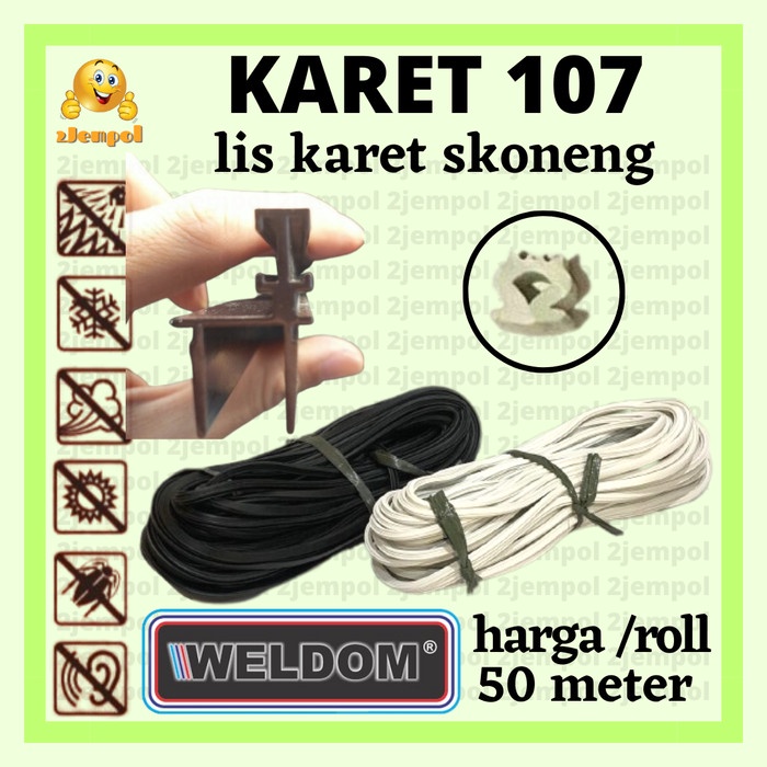 Jual [READY] Lis karet skoneng bulat 107 bumper kusen alumunium seal - weldom