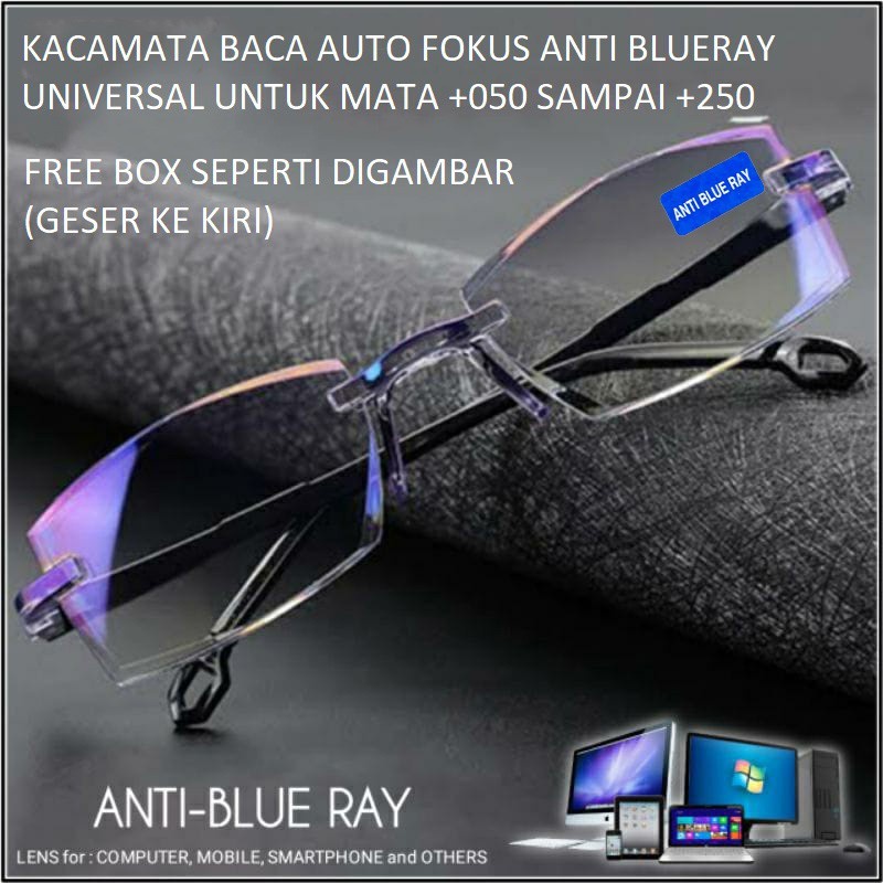 ACCMT- GROSIR Kacamata Baca Plus Auto Focus Anti Blueray / KACA MATA SERVIS HP