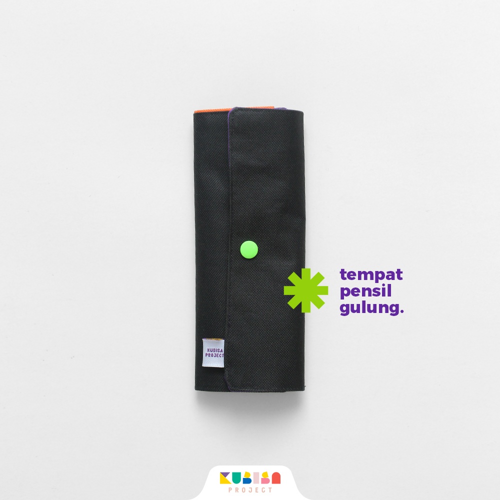 

Roll Up Pencil Case / Tempat Pensil Gulung (Hitam) KUBISA Project