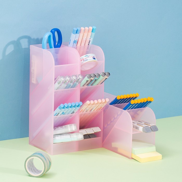 

TEMPAT PULPEN KOTAK PENSIL WARNA TRANSPARANT DELI 8932 LUCU PEN STAND DESK ORGANIZER