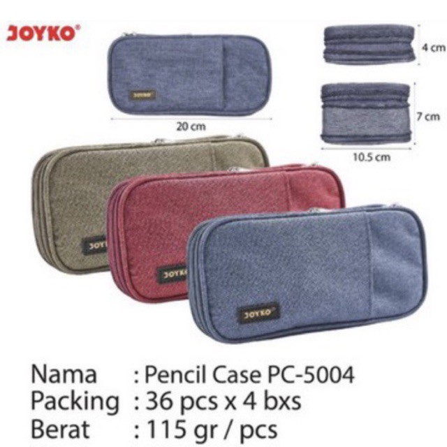 

Zipper Pencil Case Sleting Pc 5004 / Tempat Pensil / Tempat Alat Tulis Ukuran Jumbo Joyko Pc-5004