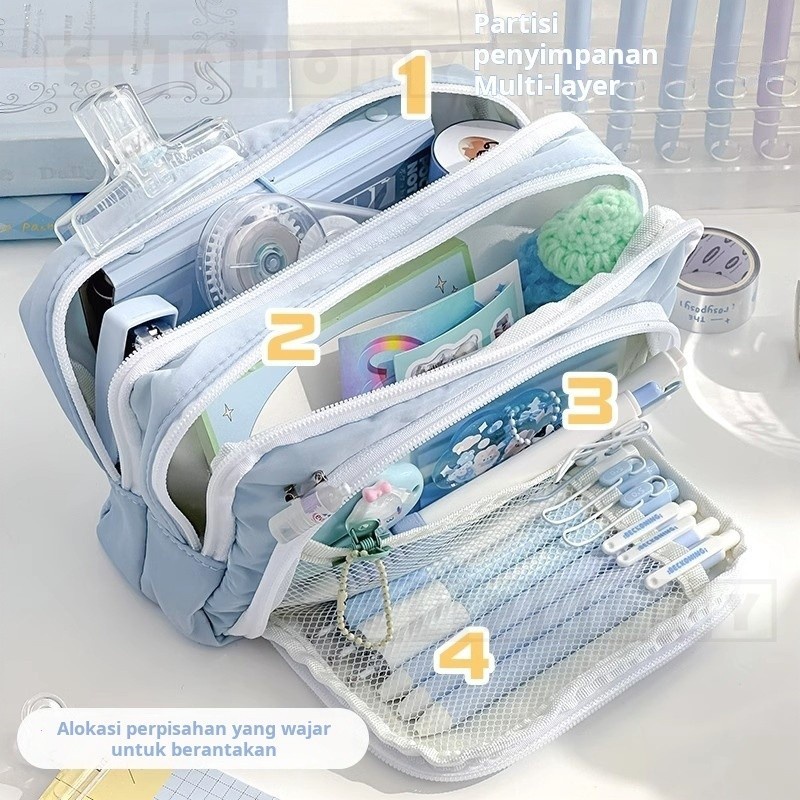 

Tempat alat tulis kotak pensil aesthetic Tas PenaTempat Pencil Tas Pensil kapasitas besar