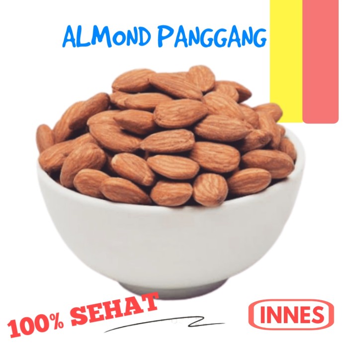 

KACANG ALMOND PANGGANG KUPAS 1 KG / ROASTED ALMON UTUH OVEN NATURAL