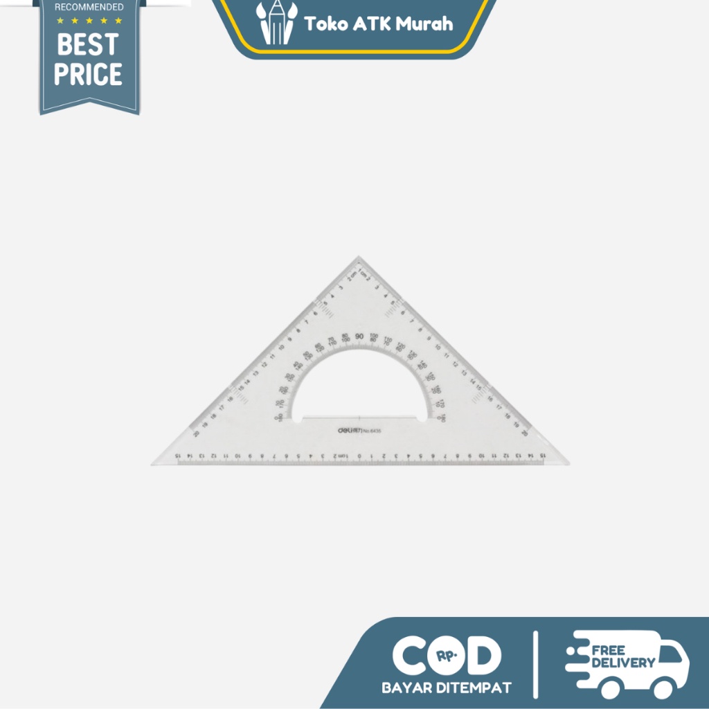 

Penggaris Segitiga Sepasang Deli Set Square Besar 33 cm E6435 ( No.12 ) / Sedang 28cm E6430 ( No.10)