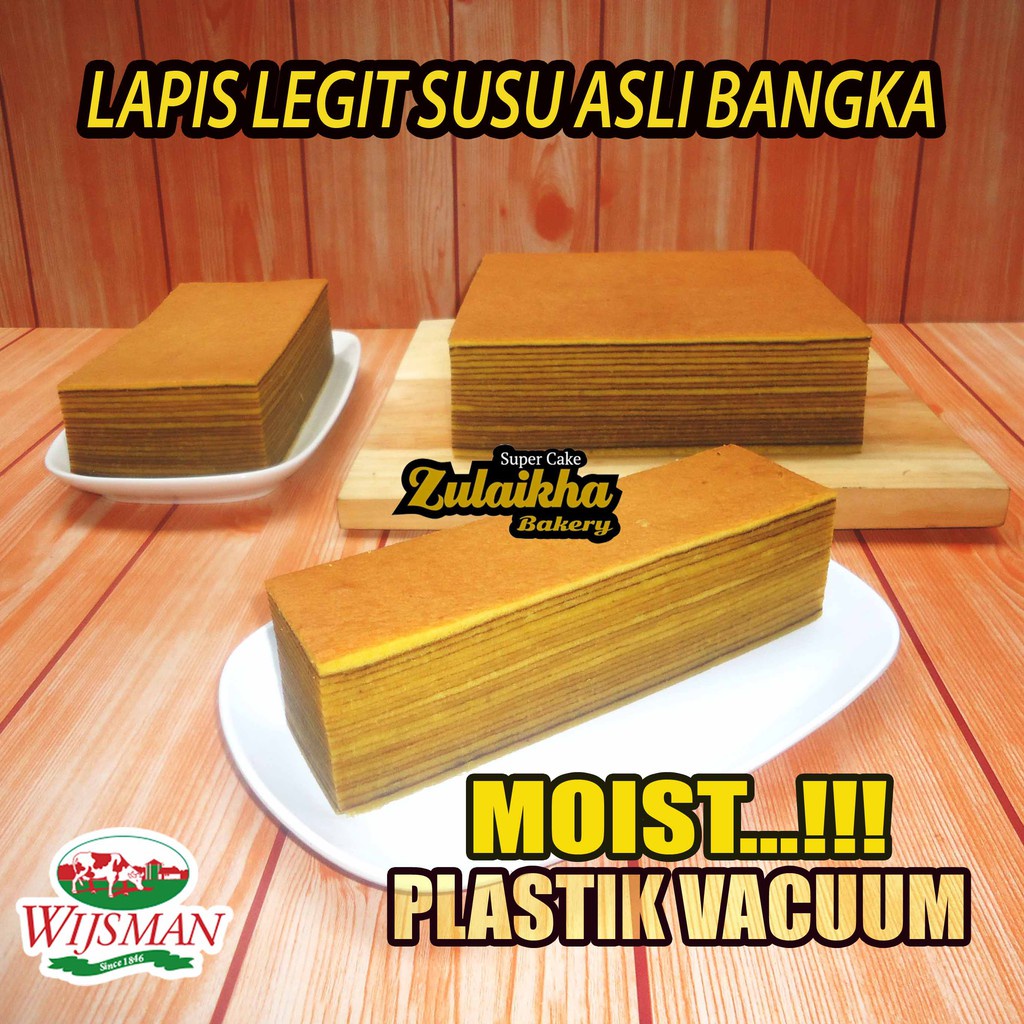 

HJ Lapis legit susu khas bangka asli super wisman ukuran 5 x 20 cm