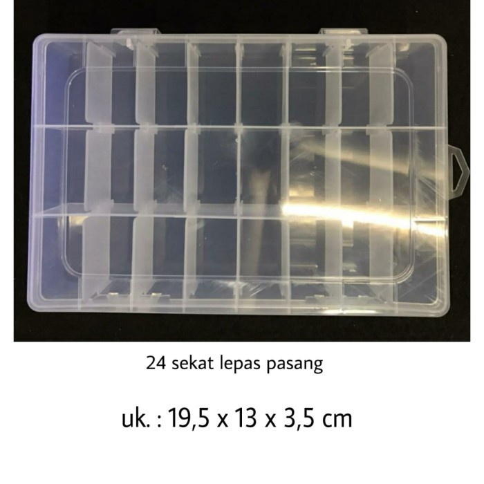 JTTOP 1 BIJI - KOTAK ORGANIZER / KOTAK OBAT/ KOTAK PERHIASAN 24 SEKAT /