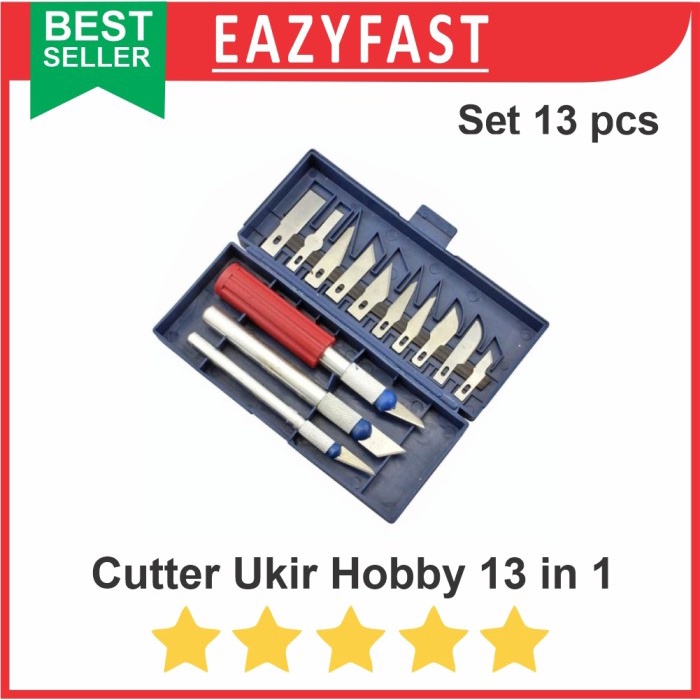 

HJK Cutter Ukir Set 13 in 1 Engraving Knife Hobby Craft Pen