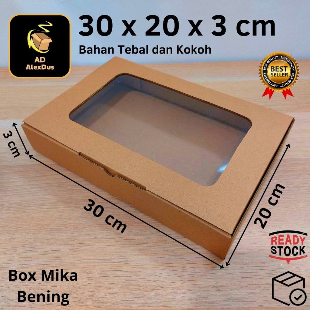 

Kardus Mika 30 x 20 x 3 cm Model Diecut | Kotak Box Dus Hampers Kue Snack Parcel