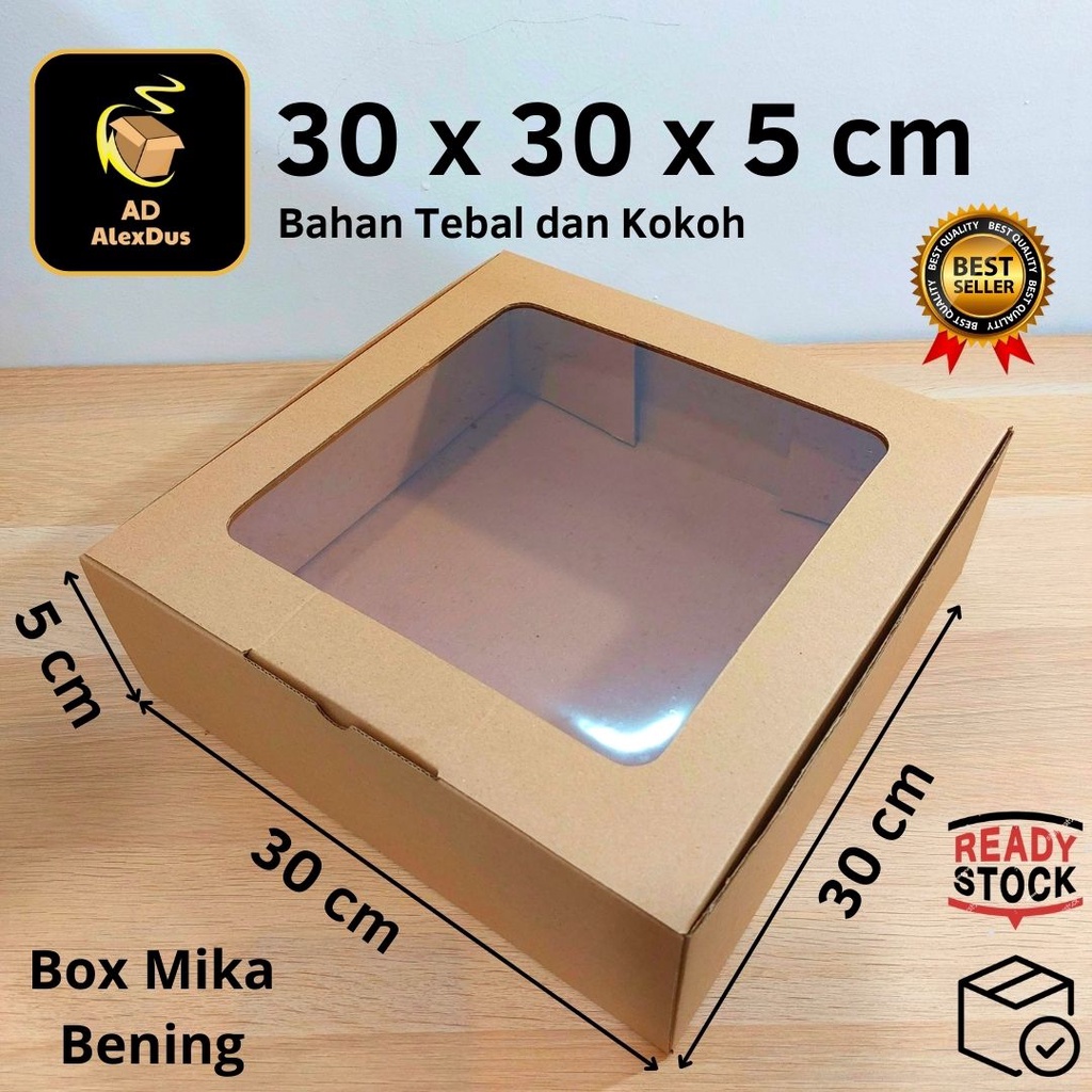 

Kardus Mika 30 x 30 x 5 cm Model Diecut | Kotak Box Dus Hampers Kue Snack Parcel