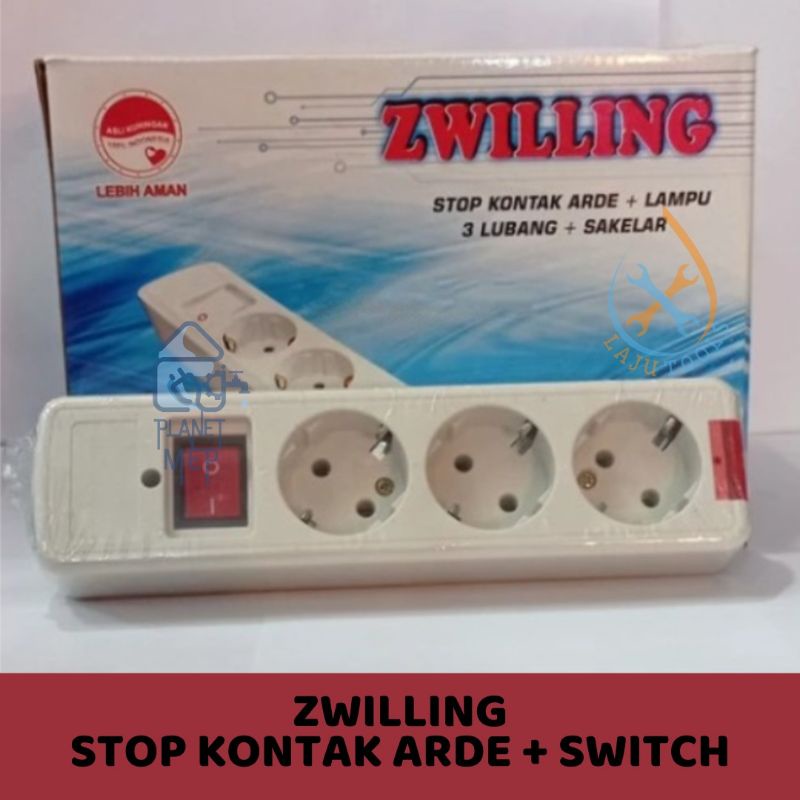 ZWILLING Stop Kontak Arde + Lampu + Switch
