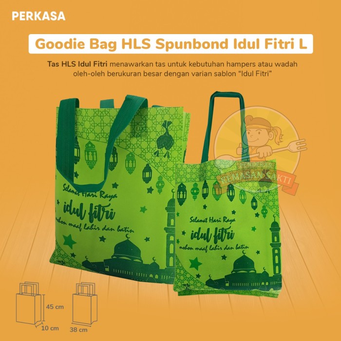 

pernakpernik- HLS Goodie Bag/Tas Kain Spunbond Handle edisi Lebaran(ukuran 38x45x10)