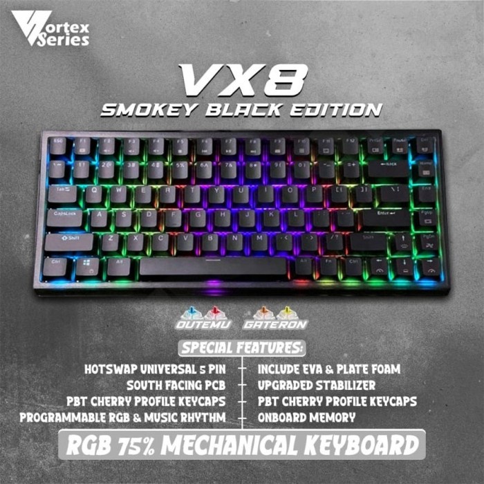 [Good] Vortex Series VX8 Smokey RGB Hotswap - Mechanical Gaming Keyboard