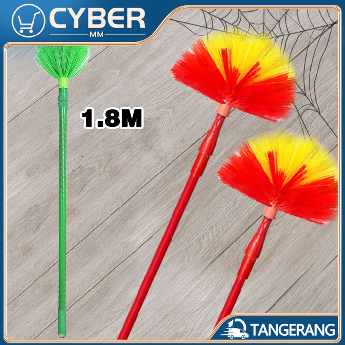 *Ready* 1.8M Sapu Sawang Plafon Panjang Retractable Sapu Laba Laba Sapu Plafon