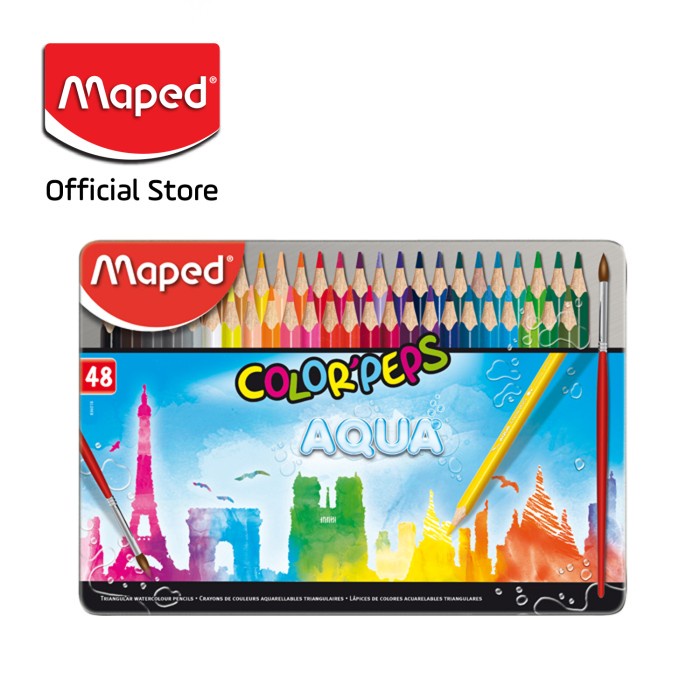 

MAPED PENSIL WARNA WATER COLOR PENCILS 48' - METAL BOX