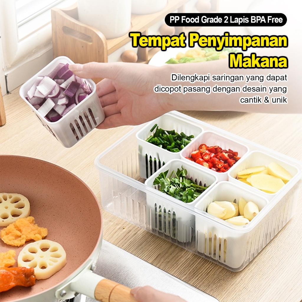 {{ Kotak Penyimpanan Bumbu Dapur / Kotak Wadah Bumbu Dapur / Kotak Wadah Bawang Serbaguna Dengan