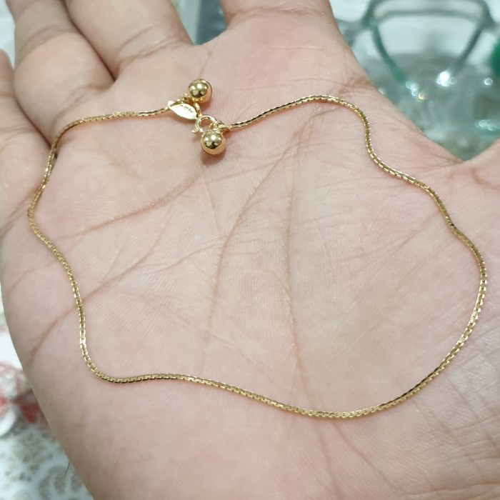 gelang kaki emas asli italy simple