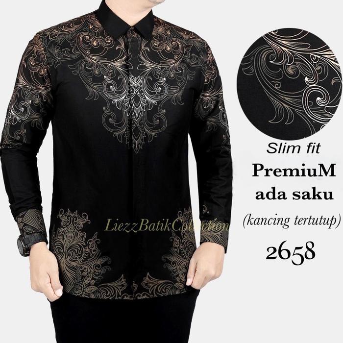 Baju Batik Pria Slimfit Premium Ready Xxl Ada Saku