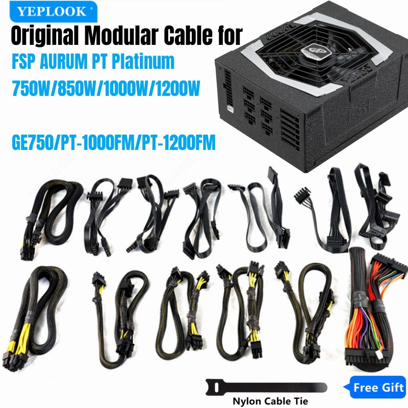 Modular Cable For Fsp Aurum Pt 750W/850W, 1000W, 1200W Platinum, Ge750, Pt-1000Fm, 1200Fm, Gpu Pcie