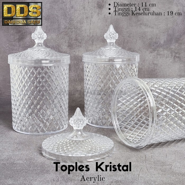(Good) Toples Kristal Akrilik Kue Kering Kacang Permen 1000 ML