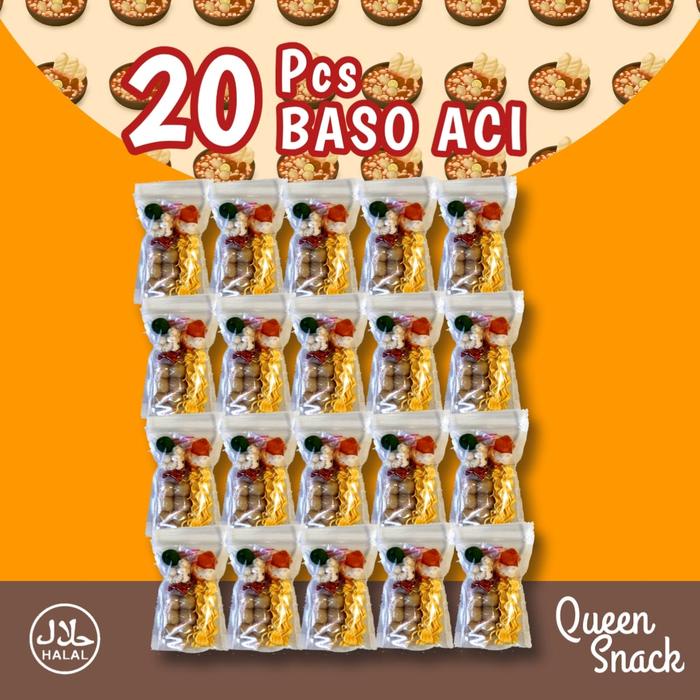 

..... 20 Bungkus Baso Aci Paket Usaha Queen Snack Makanan Instan Pedas Mie Asin