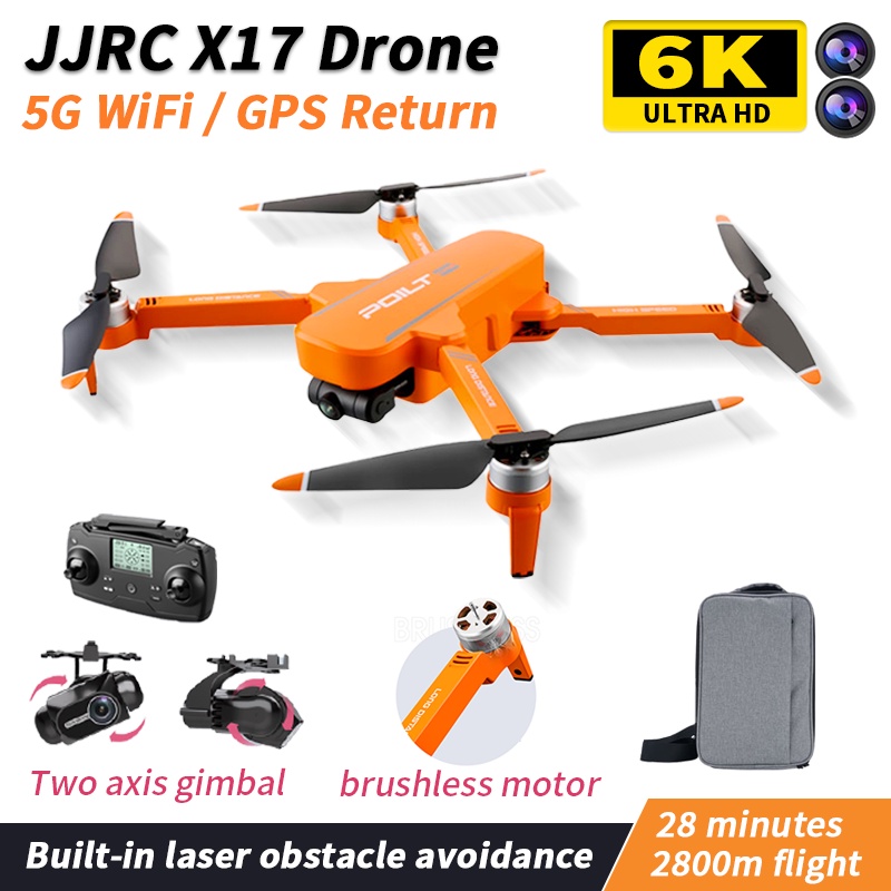 Jjrc New X17 2-Axis Gimbal Drone Gps Optical Flow Positioning Dron 6K Hd Dual Camera 5G Brushless