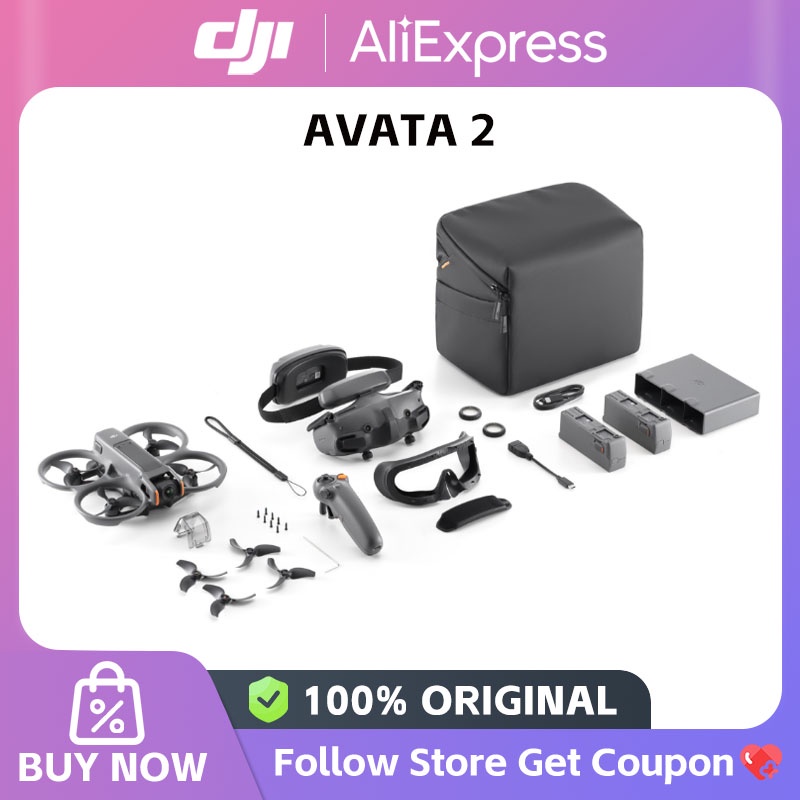 Dji Avata 2 Fly More Combo Fpv Drone Rc Motion 3 Control 4K Goggles 3 Cinematic New
